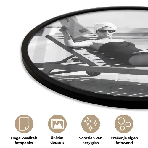 Glamour - Modern - Zwart - Wit Fotolijst rond zonder passe partout klein -closeup_NL