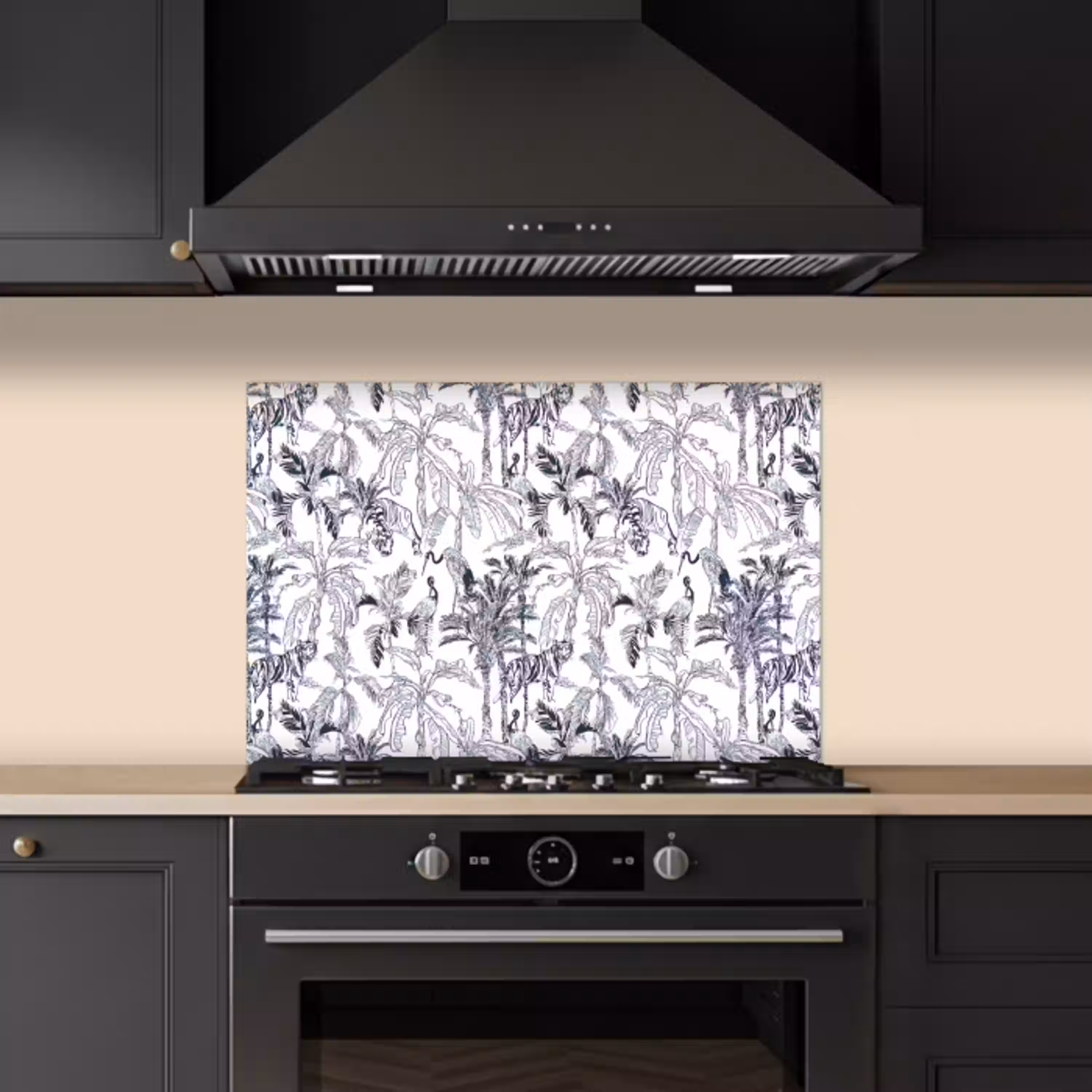 Tijger - Jungle - Blauw keuken achterwand spatscherm klein 900 -sfeer1