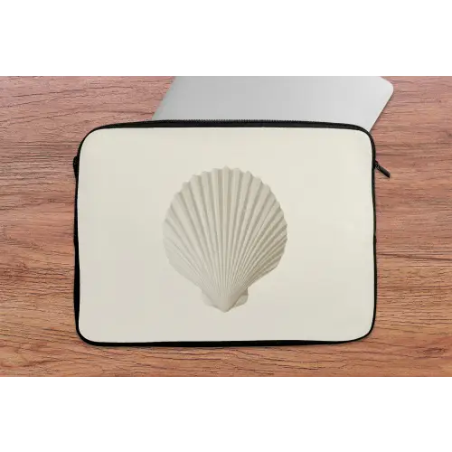 Schelp - Minimalistisch - Wit laptophoes neopreen klein -tafel