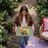 Bloemen - Geel - Bladeren - Structuur Dienblad Rechthoek middel -sfeer5