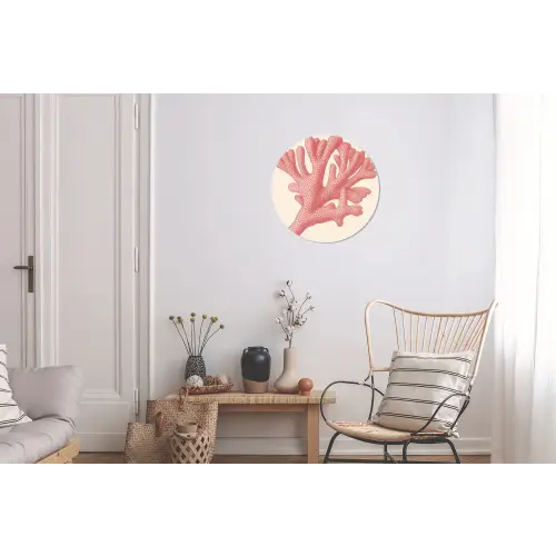 Koraal - Stipjes - Roze Wandcirkel aluminium klein -woonkamer