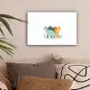Planten - Sterren - Dinosaurussen - Oranje canvas 2cm klein -sfeer1