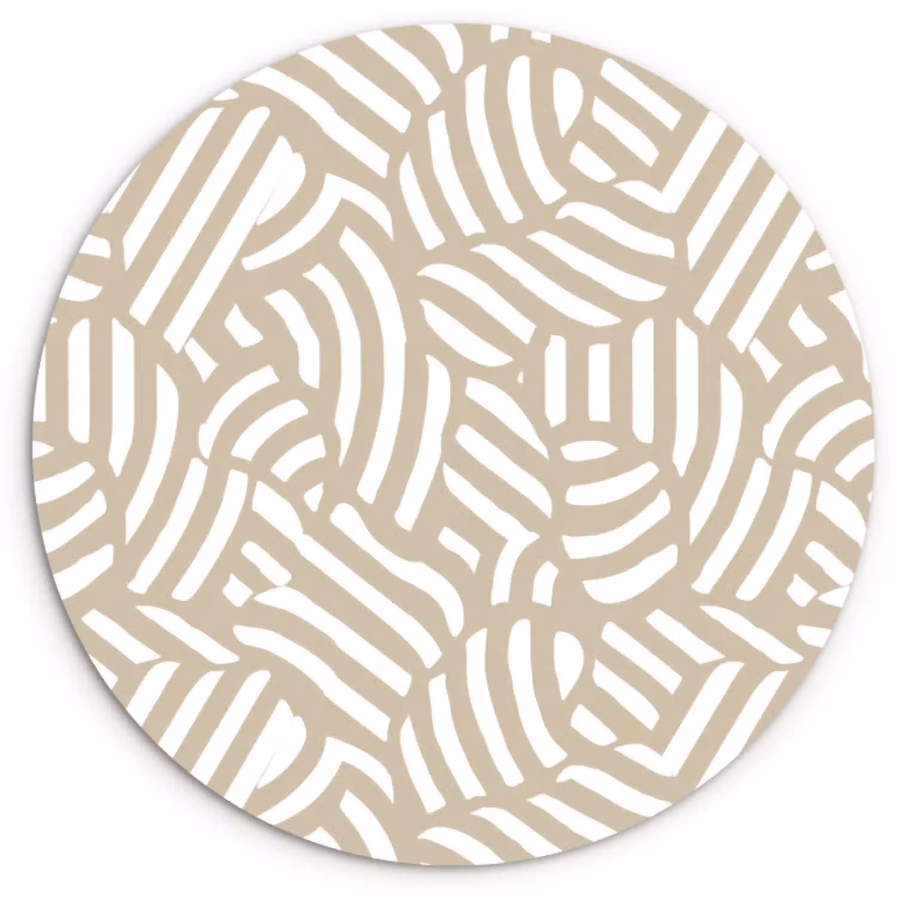 Abstract - Modern - Beige Wandcirkel kunststof plaat 5mm dik klein 188 -3d