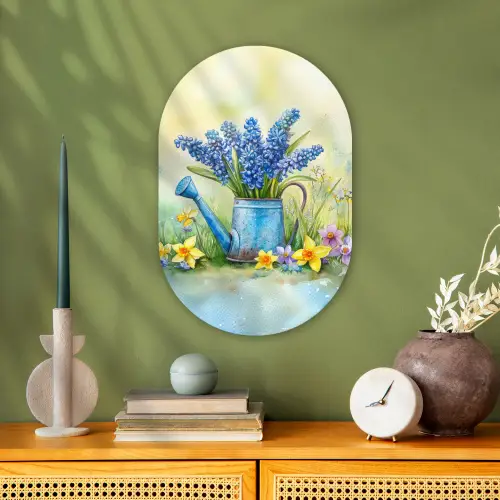 Gieter - Lavendel - Bloesems Wandcirkel Ovaal Forex klein -sfeer2