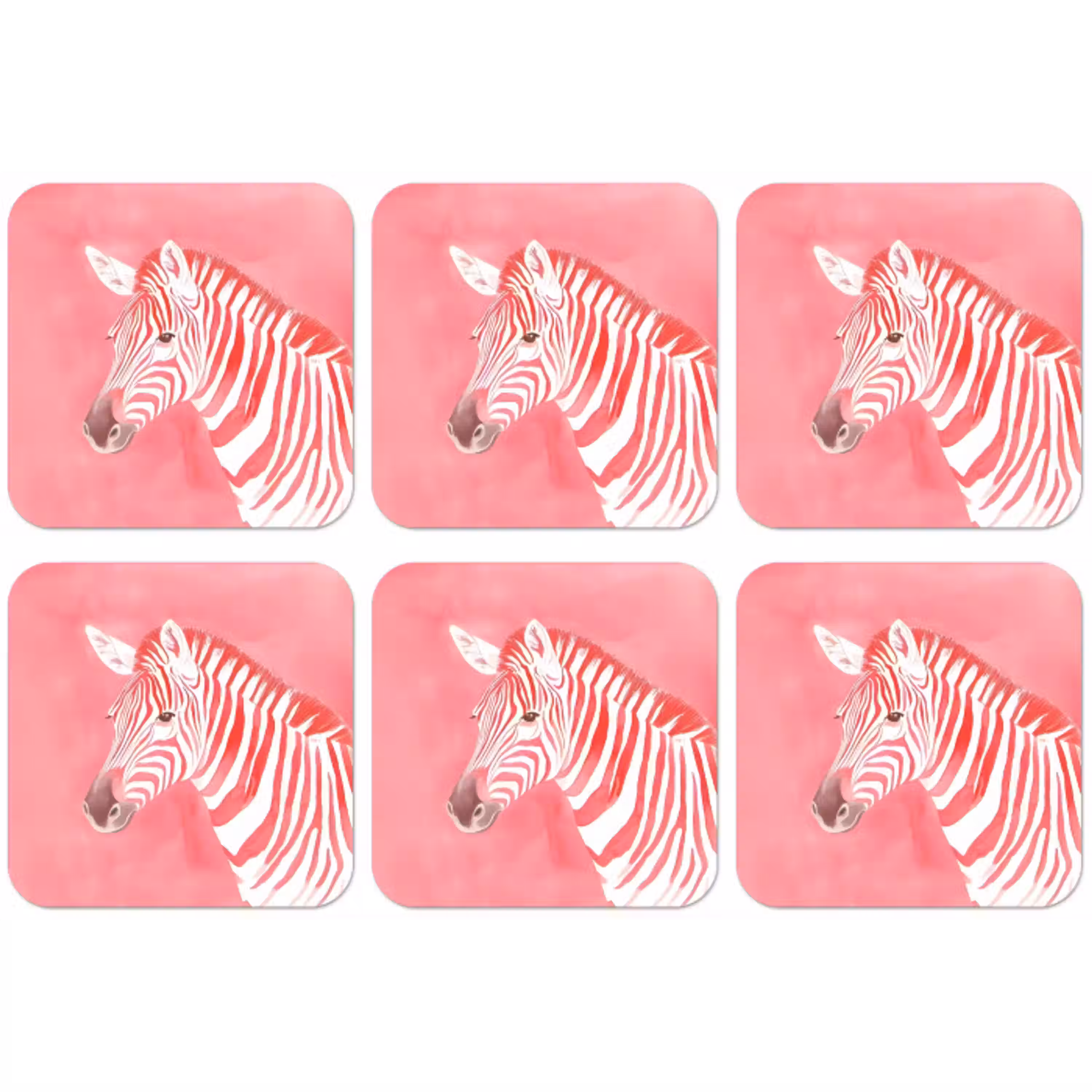 Zebra - Pink - Verf onderzetter kurk middel -zkaufland3dotto