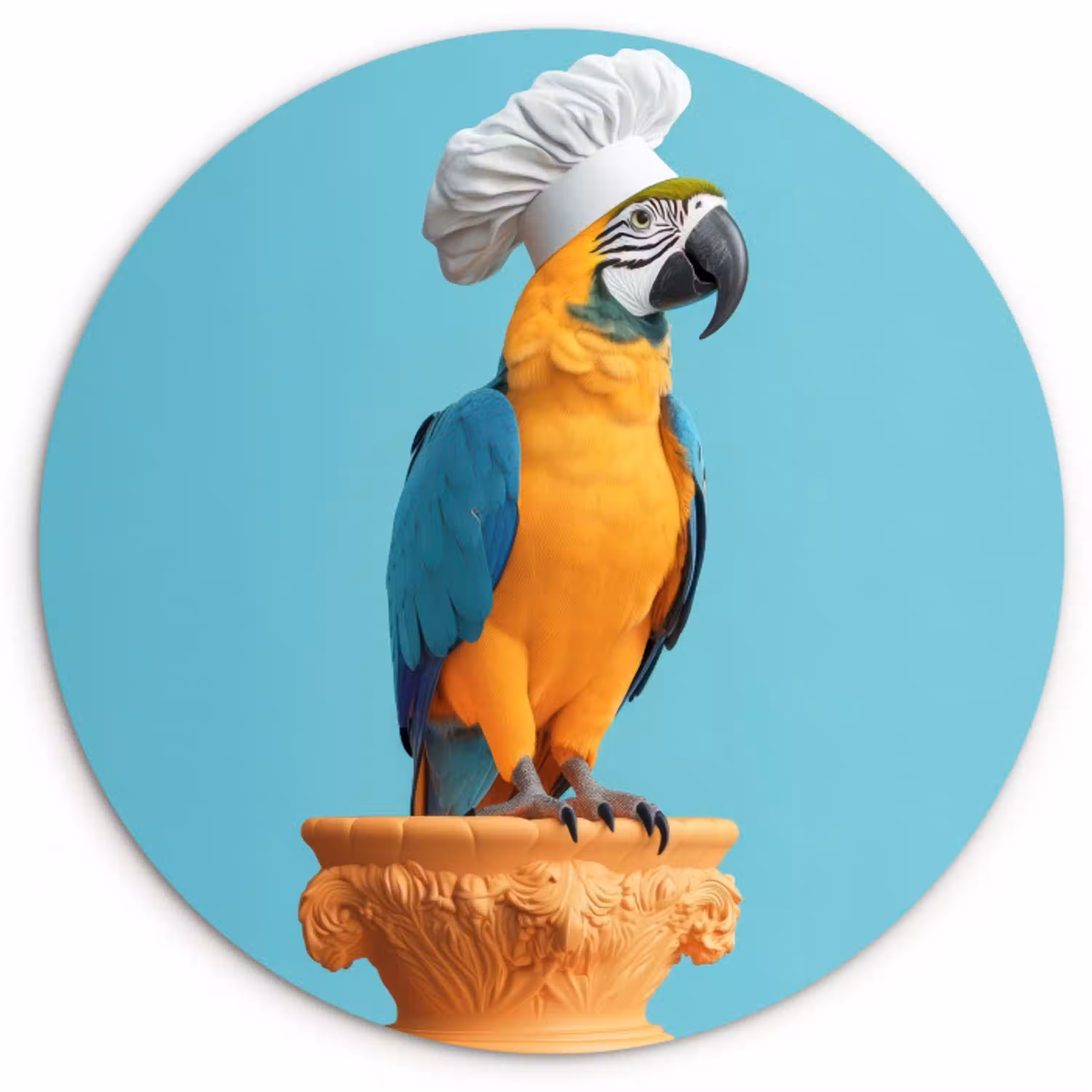 Papegaai - Koksmuts - Grappig - Vogel Wandcirkel plexiglas klein -3d