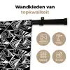 Driehoeken - Geometrisch - Zwart - Wit Wandkleed katoen klein 269 -sfeer2