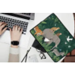 Tropisch - Jungle -  Groen laptophoes neopreen klein -bureau