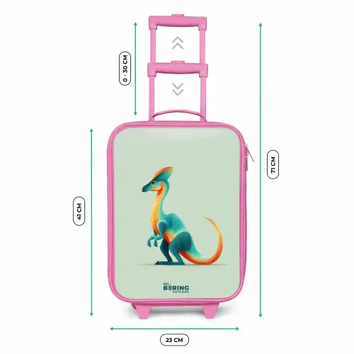 Elegante dino met kam Kinderkoffer - Roze klein -productfoto_formaten