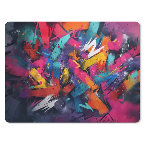Abstract - Explosie - Neonkleuren muismat rubber klein -3d