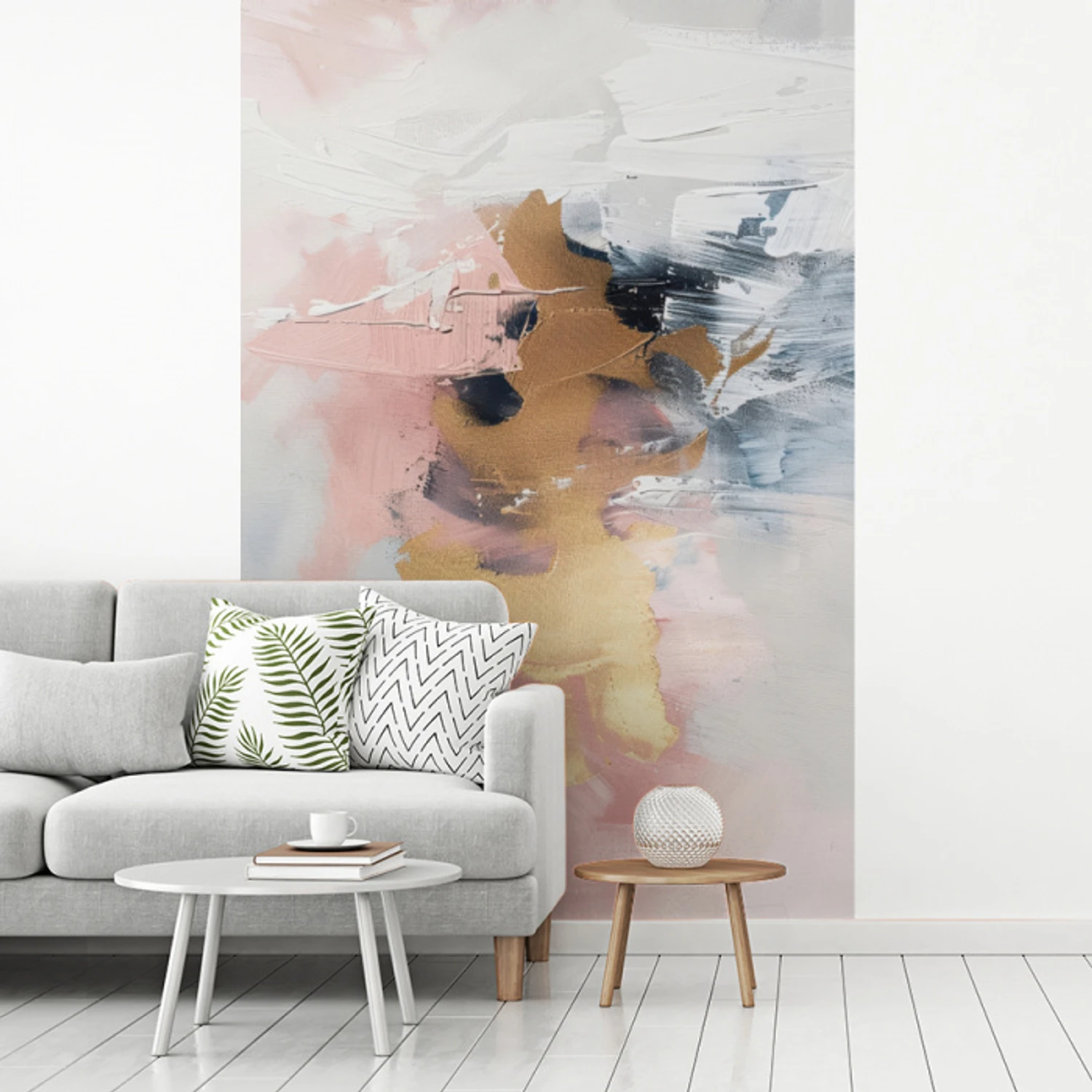 Abstract - Pastel kleuren - Goud - Modern - Aesthetic fotobehang vinyl groot -woonkamer