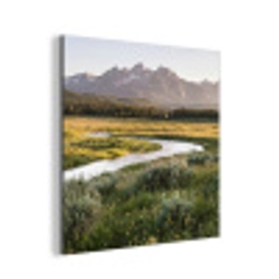 Berglandschap - Rivier - Bos aluminium wit klein -3d