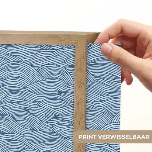 Golven - Ritmisch - Blauw Light Box met batterij (Wandlamp) middel 907 -USP_websiteprintNL