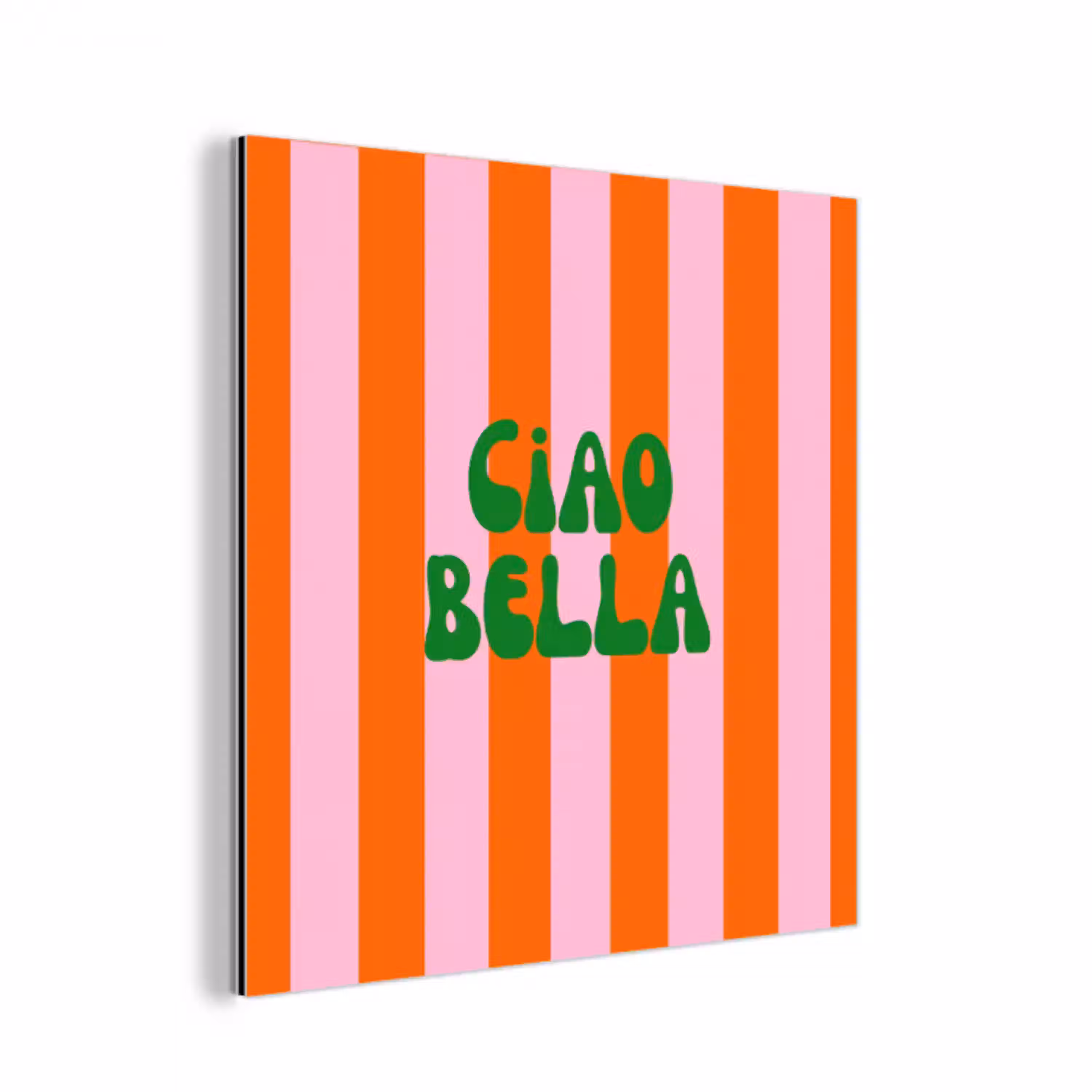 Strepen - Oranje - Verticaal - Ciao bella aluminium wit klein -3d