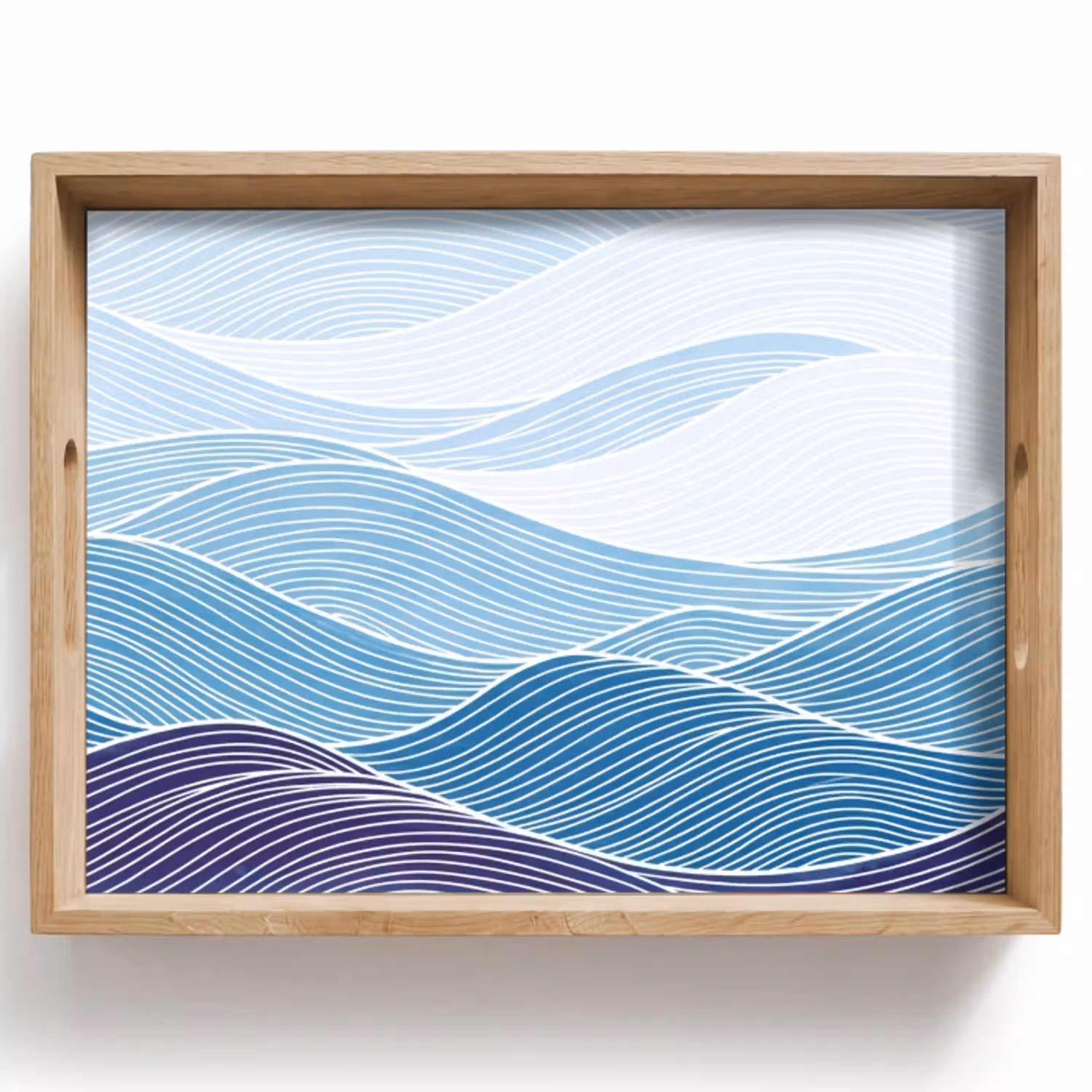 Abstract - Golven - Patroon - Blauw - Modern Dienblad Rechthoek middel -z3d_shopping