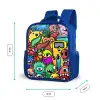 Kleurrijke Monsterparade Kinderrugzak - Blauw middel -productfoto_formaten