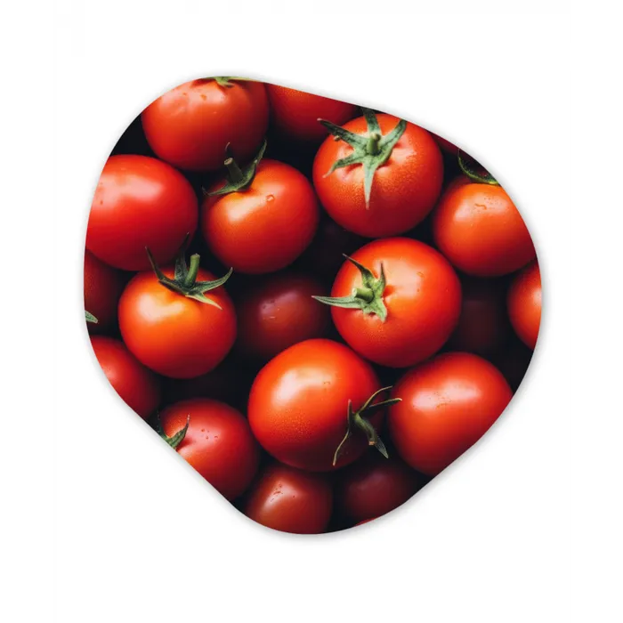Groente - Rood - Tomaten Wandcirkel Organisch Forex 3mm klein -3d