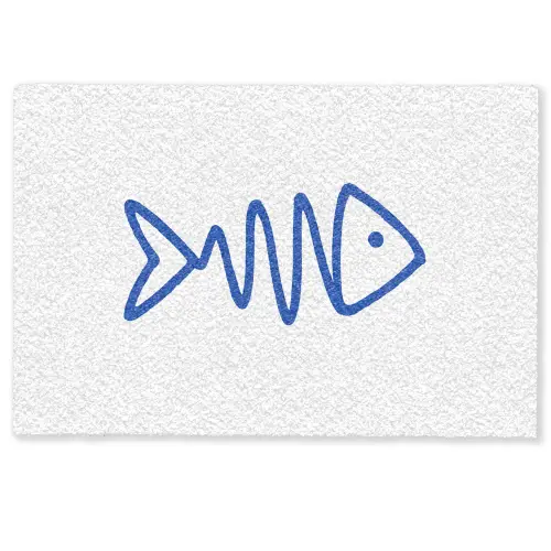 Vis - Minimalistisch - Blauw - Lijn Deurmat klein -zkaufland3d