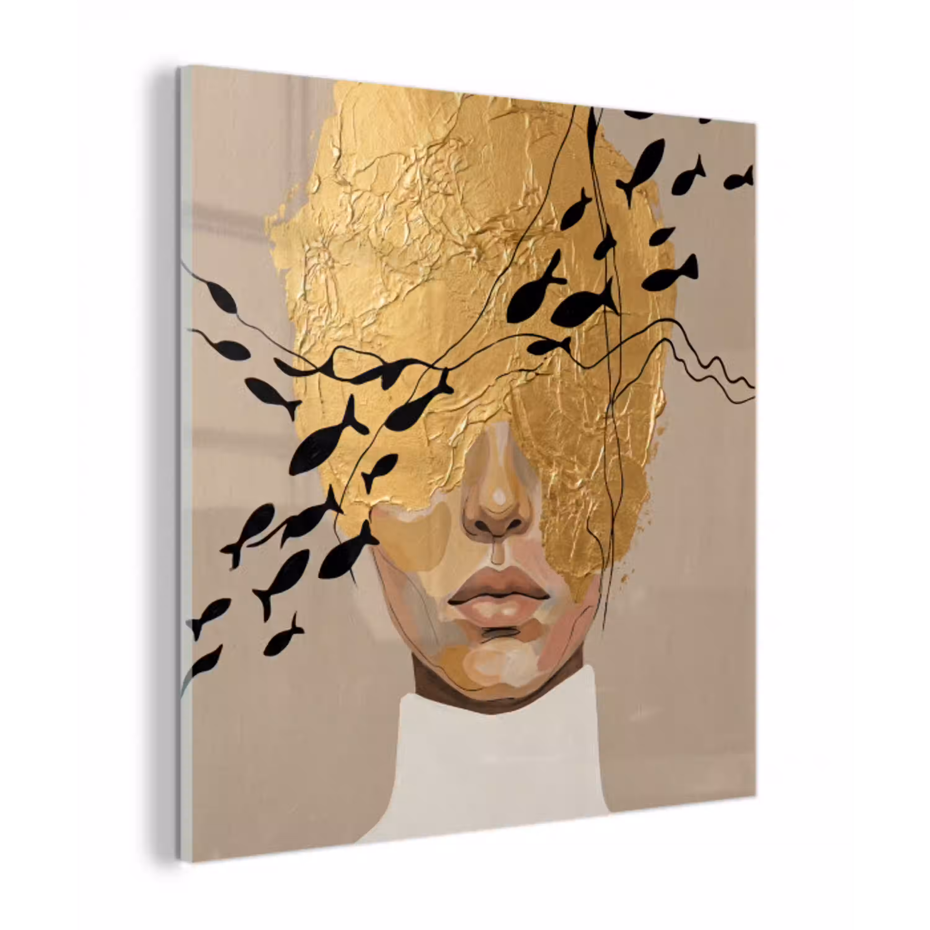 Modern - Vrouw - Goud plexiglas 5mm klein -z3d