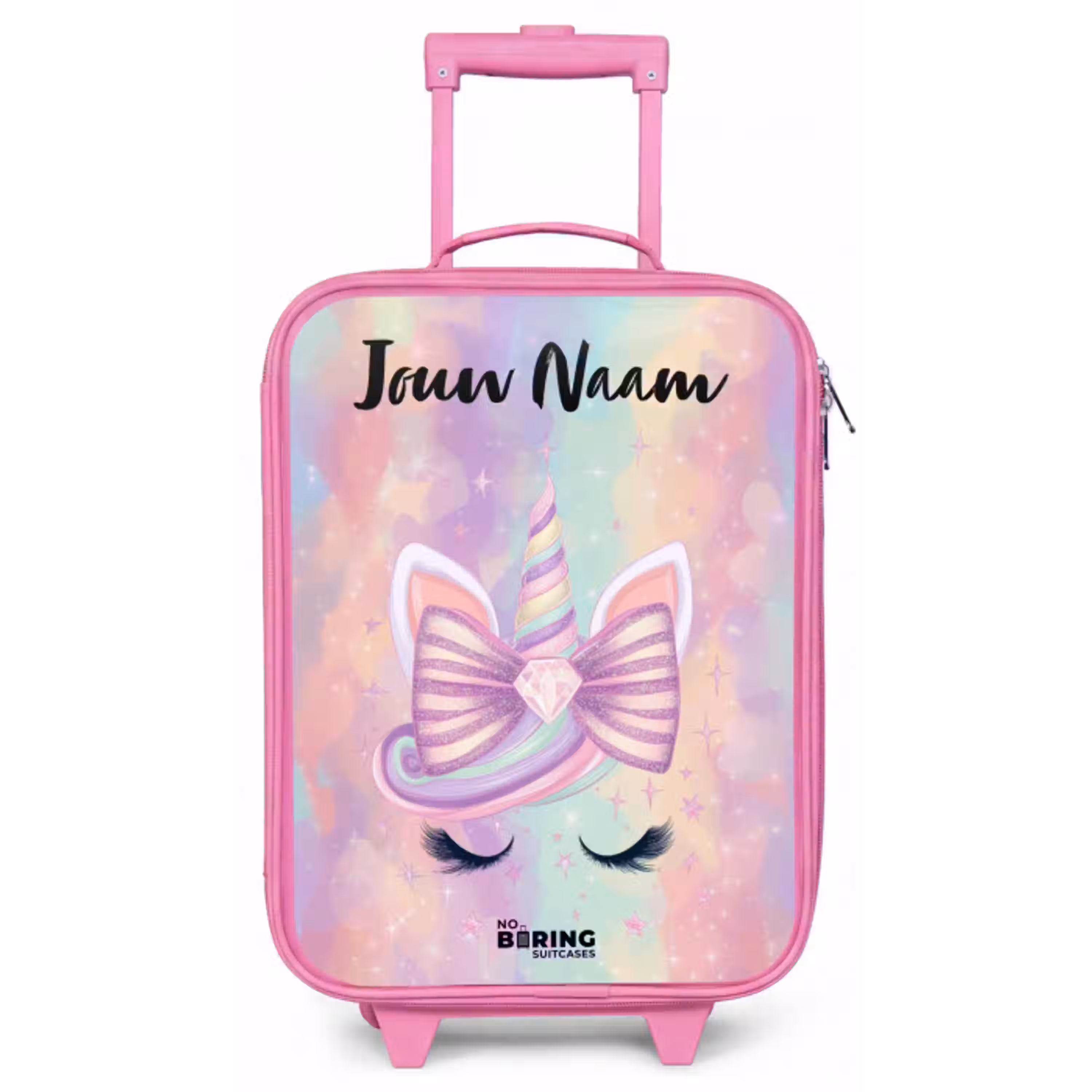 Eenhoorn - Glitters - Regenboog - Pastel Kinderkoffer - Roze klein -zz3dotto