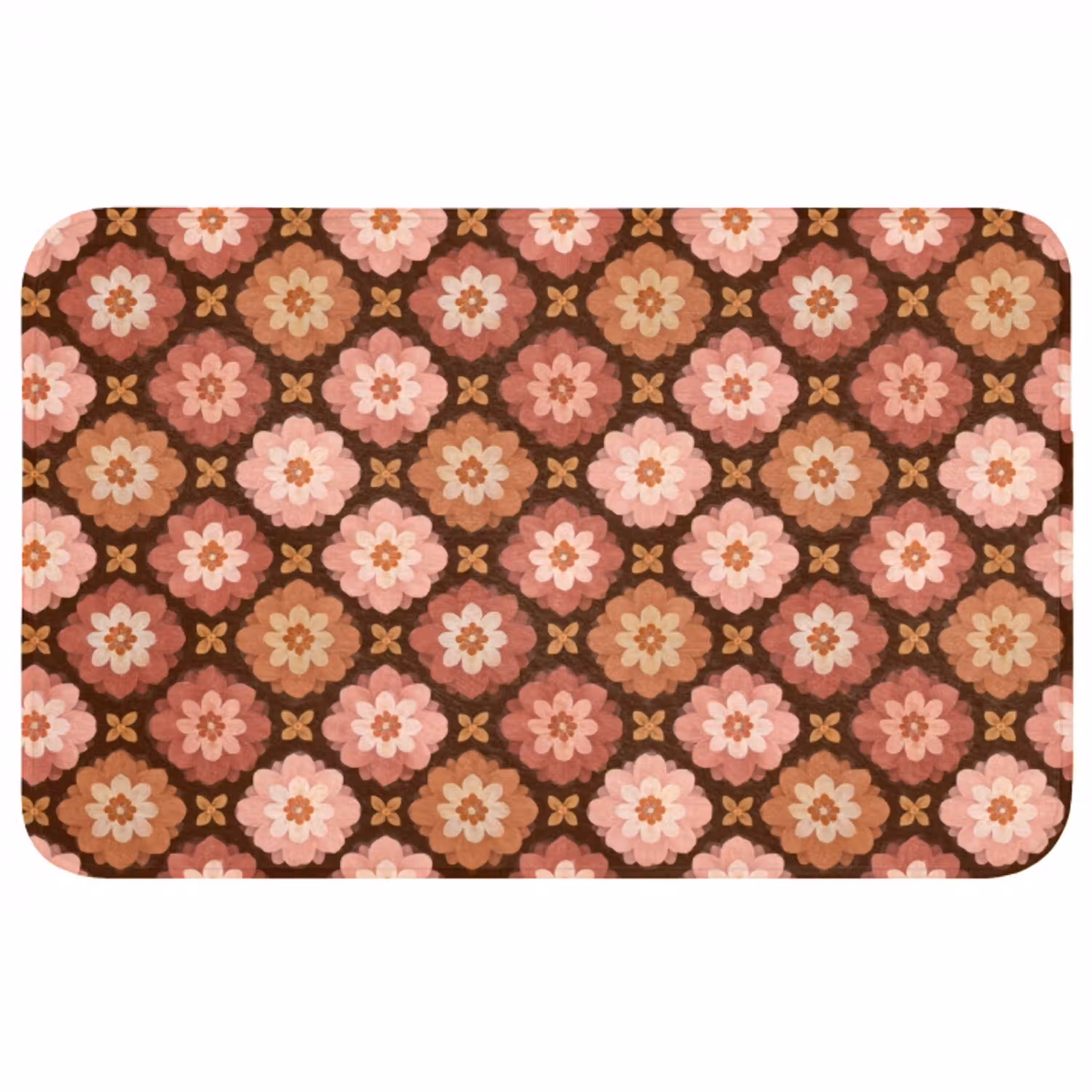 Geometrisch - Bloemen - Kleurrijk Badmat middel 997 -3d