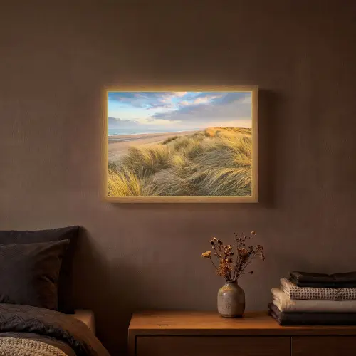 Gras - Duinen - Strand - Zomer Light Box met batterij (Wandlamp) middel -sfeer4