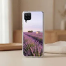 Lavendel - Landschap - Sereen - Paars Telefoonhoesje Samsung Galaxy A12 klein -sfeer2
