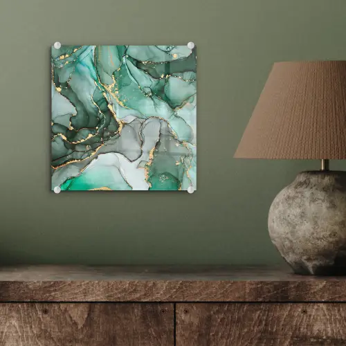 Goud - Marmer - Groen - Luxe - Marmerlook - Grijs plexiglas 5mm klein -sfeer3