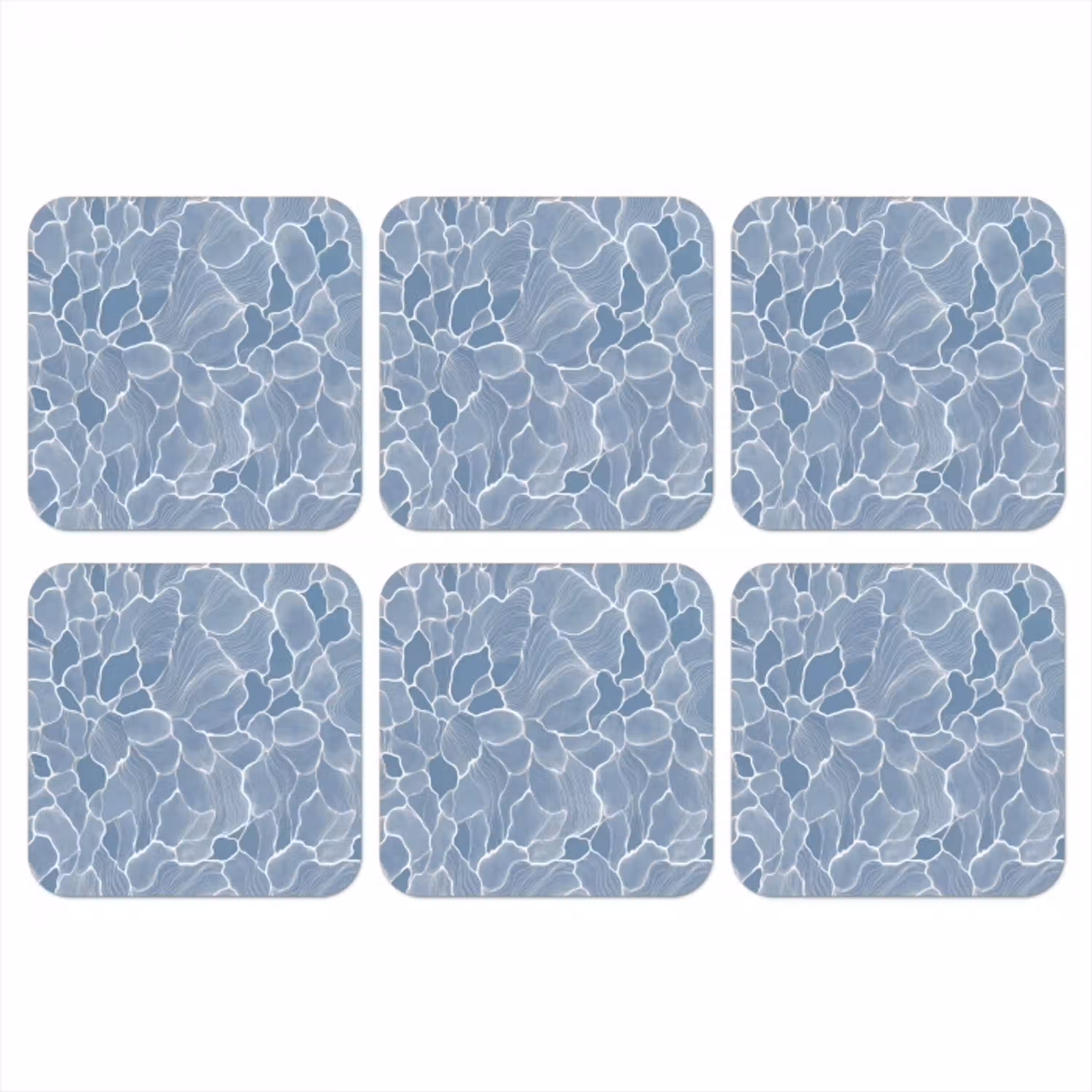 Abstract - Blauw - Bladeren onderzetter kurk middel -3d