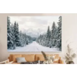 Weg - Sneeuw - Naaldbos - Winter - Avontuurlijk forex 5mm xxl -bovenbank
