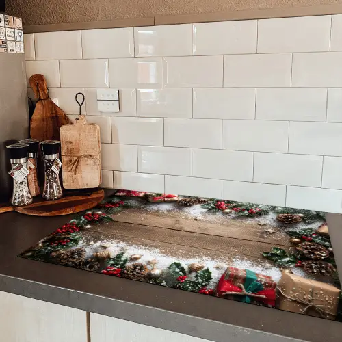 Kerstdecoratie - Geschenken - Hout - Veelkleurig Inductie beschermer vinyl 3mm klein -sfeer3