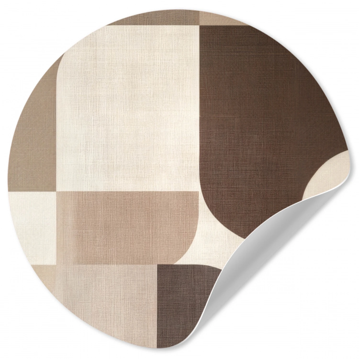 Geometrisch - Geweven structuur - Modern Wandcirkel behangsticker klein -3d