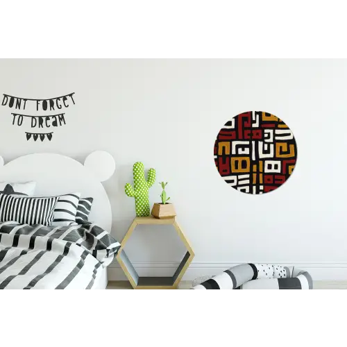 Abstract - Patroon - Rood Wandcirkel aluminium klein -kinderkamer