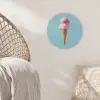 Bolletjes - Schepijs - Hoorntje - Blauw Akoestische PET Vilt - Rond klein -sfeer4