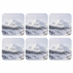 Berg - Sneeuw - Winter - Natuur - Wit onderzetter kurk middel -3d