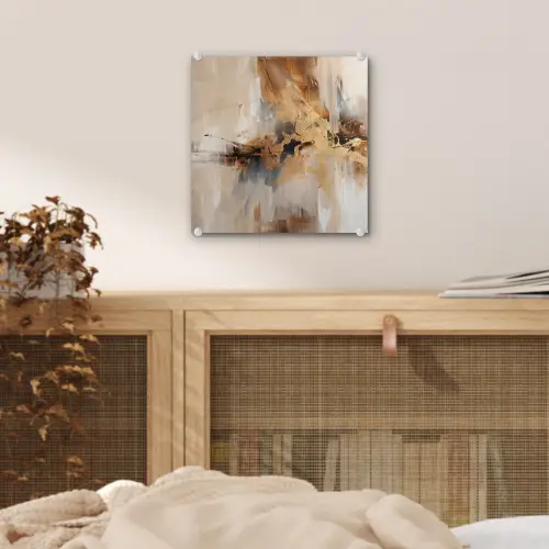 Modern - Bruin - Abstract - Beige plexiglas 5mm klein -sfeer4