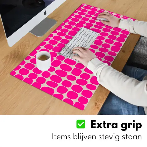 Stippen - Patroon - Roze Muismat XXL klein 681 -sfeer3
