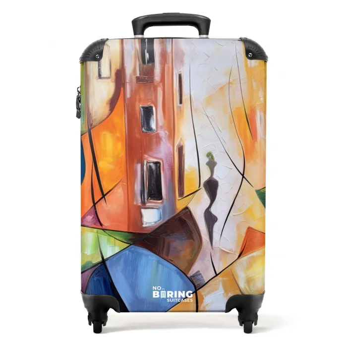 Abstract - Kunst - Schilderij - Kleuren NBS - Handbagage koffer - Kinderen Unisex middel -productfoto_recht