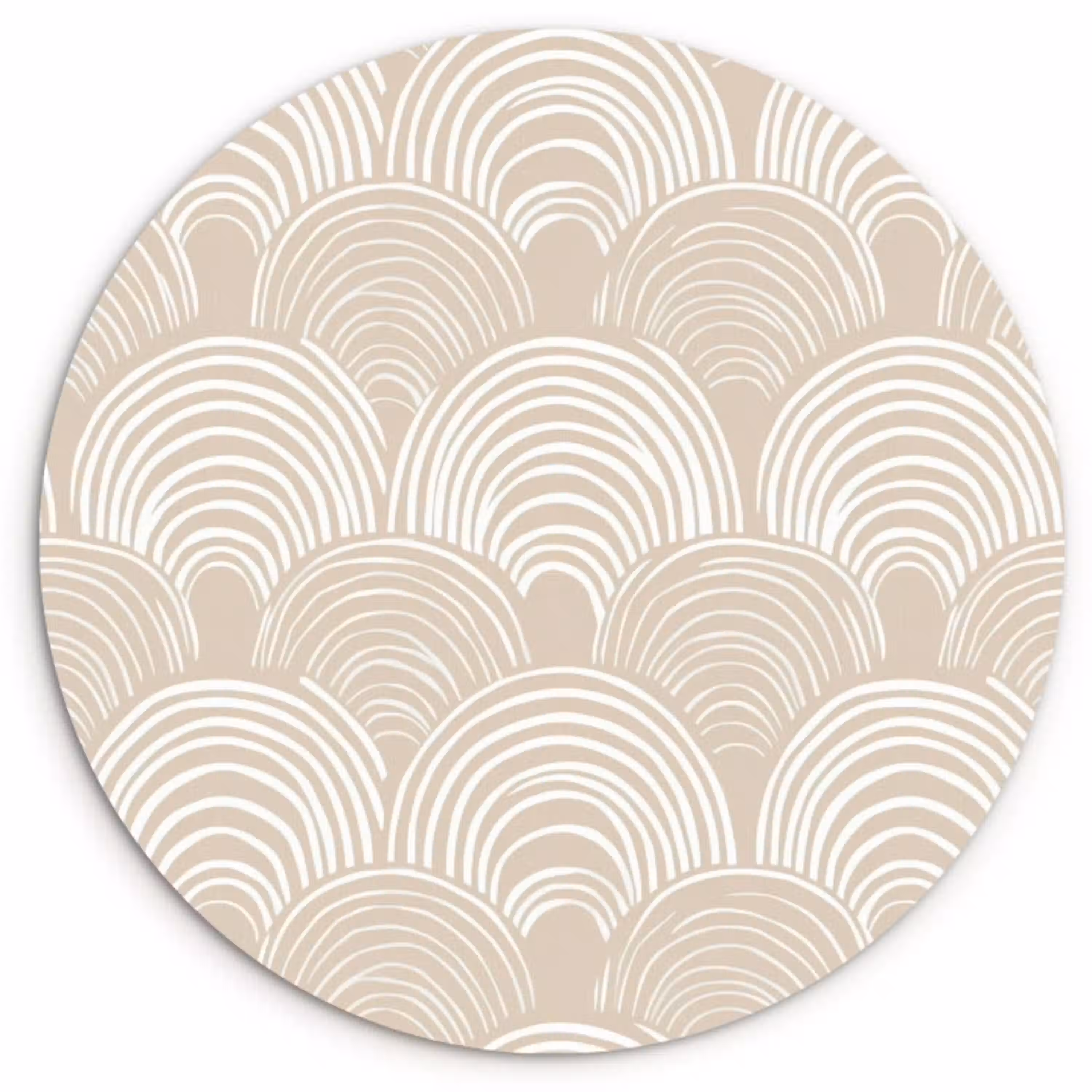 Golven - Structuur - Beige Wandcirkel kunststof plaat 5mm dik klein 188 -3d