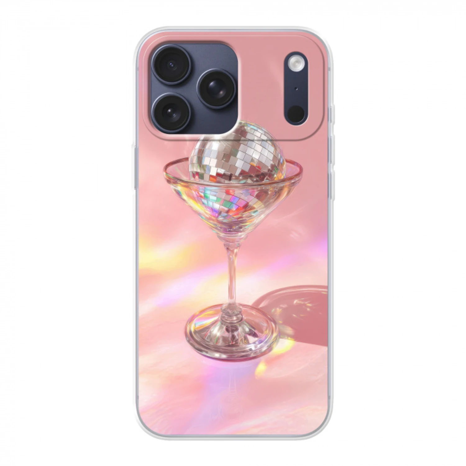 Martiniglas - Discobal - Fonkelende lichtvlekken Telefoonhoesje iPhone 17 Pro Max klein -3d