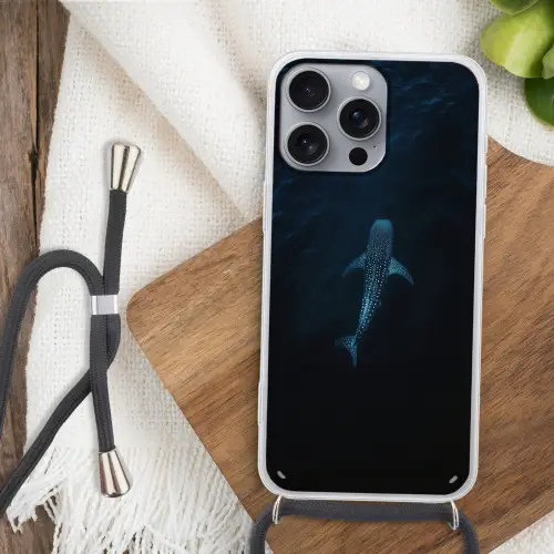 Oceaan - Walvishaai - Donkerblauw - Vlekken Hoesje iPhone 16 Pro Max met koord klein -sfeer4