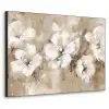 Bloemen - Beige - Abstract - Modern Textielframe zwart klein -3d