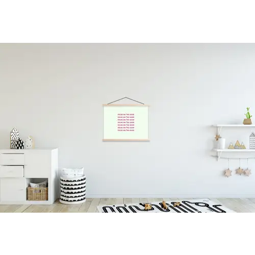 Focus on the good - Roze textielposter latten blank klein -kinderkamer