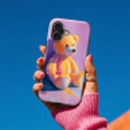 Teddybeer - Schaduw - Penseelstreken - Paars Toughcase MagSafe Apple iPhone 17 klein -Sfeer1V