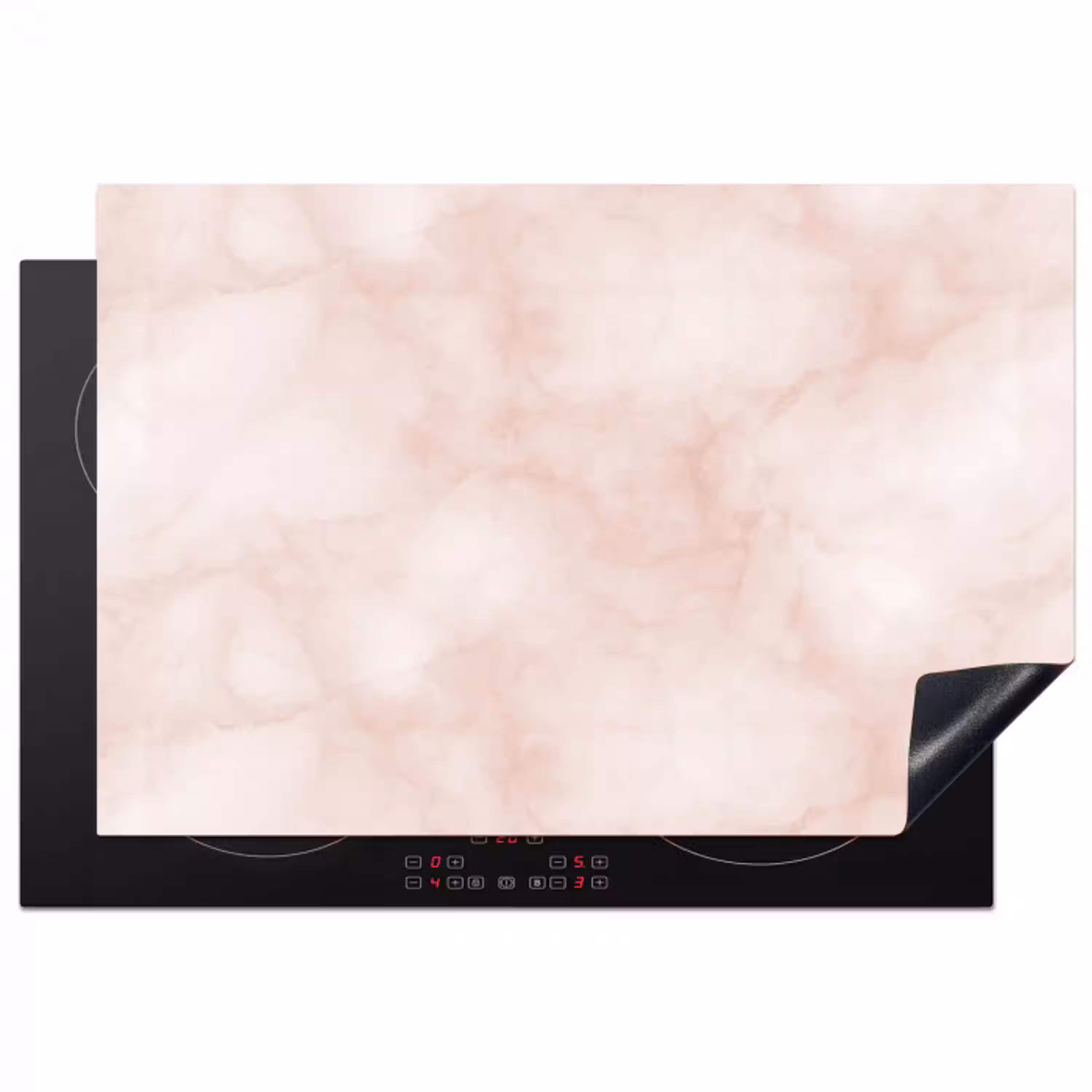 Roze - Marmer - Crème Inductie beschermer vinyl 3mm klein 276 -3d