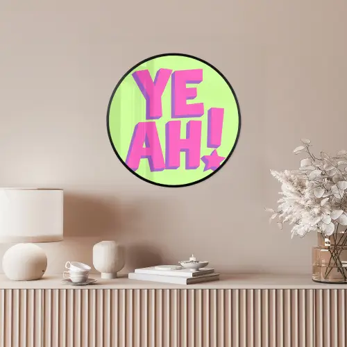 Groen - Neon - Quote Fotolijst rond zonder passe partout klein -sfeer3