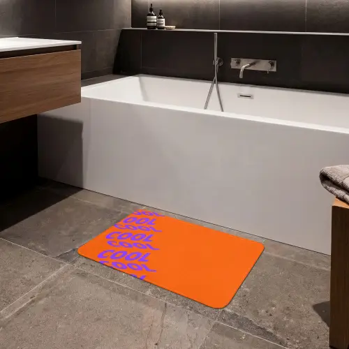 Cool - Paars - Oranje Badmat klein -sfeer3