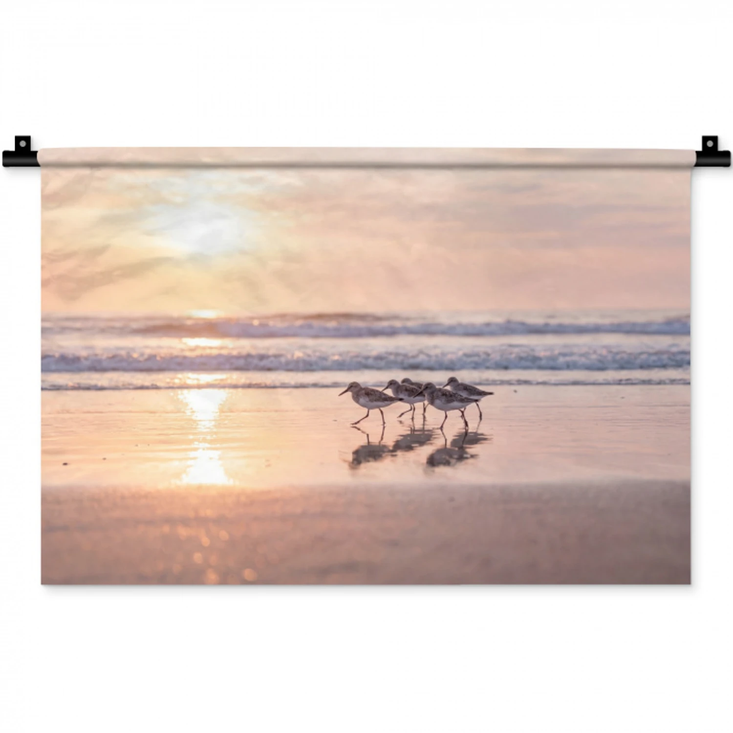 Zee - Vogels - Strand Wandkleed katoen klein -zz3d