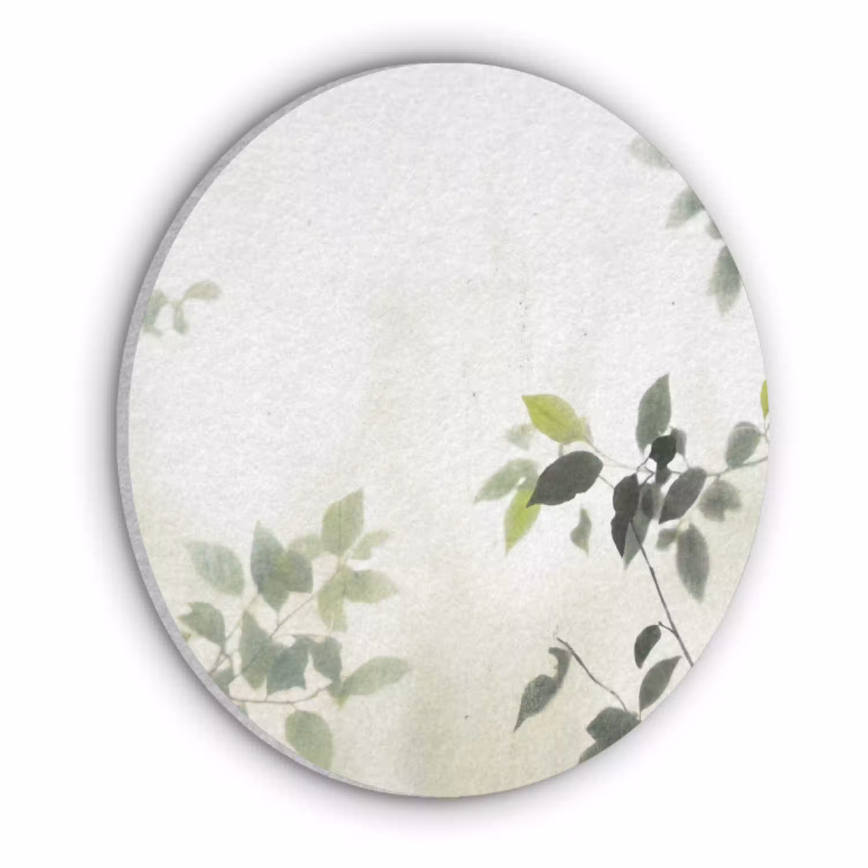 Blad - Schaduw - Natuur - Abstract - Groen Akoestische PET Vilt - Rond klein -3d