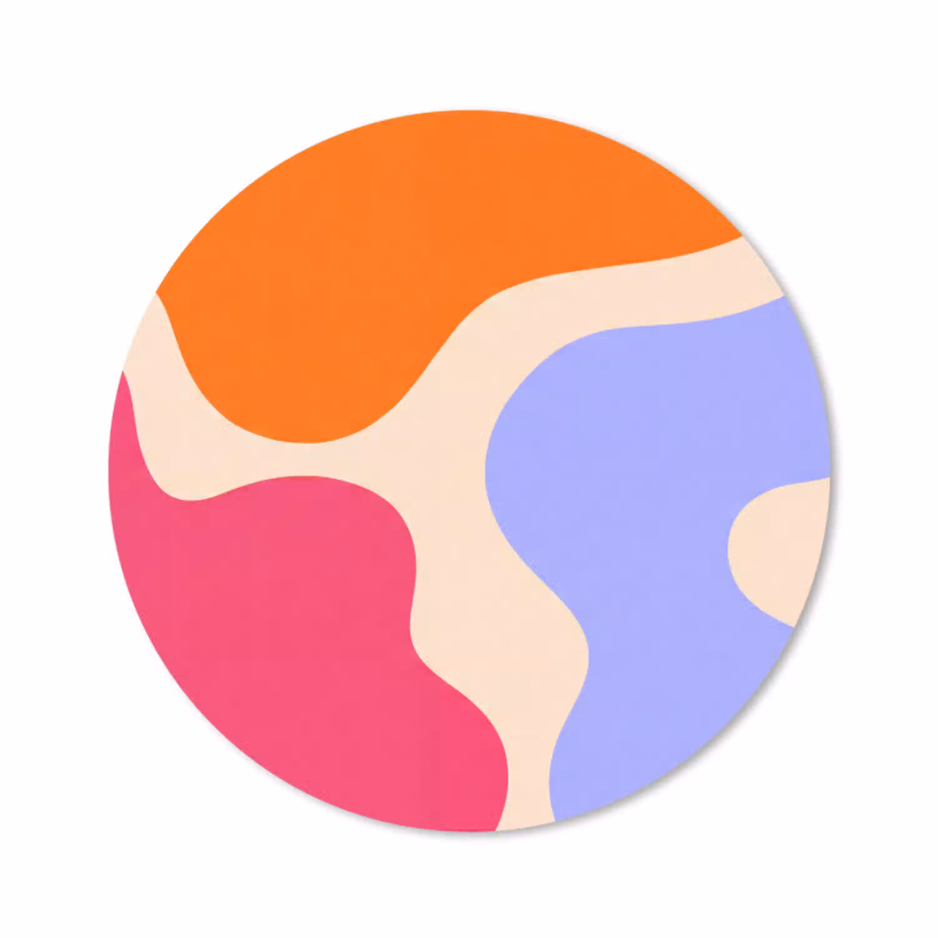 Abstract - Organische vormen - Design - Modern - Kleurrijk Muismat rond klein -3d
